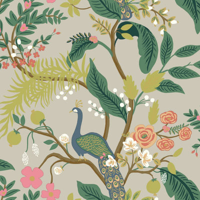 Peacock Wallpaper - Linen