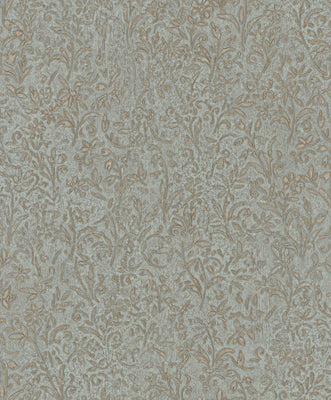 Ritual Bloom - Dusty Blue Wallpaper