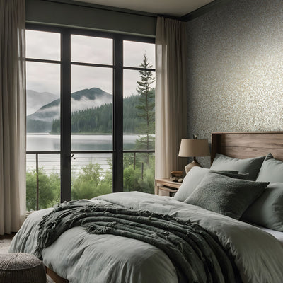 Ritual Bloom - Dusty Blue Wallpaper