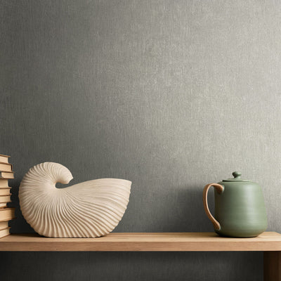 Nordic Linen Texture - Mist Grey Wallpaper