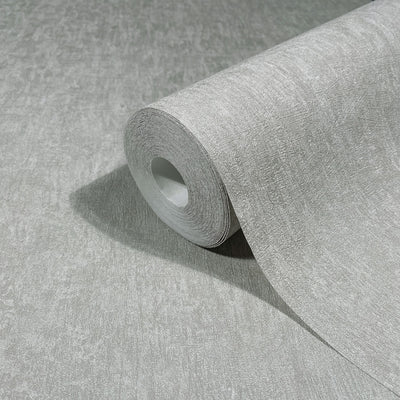 Nordic Linen Texture - Mist Grey Wallpaper