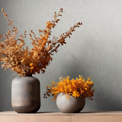 Nordic Linen Texture - Mist Grey Wallpaper