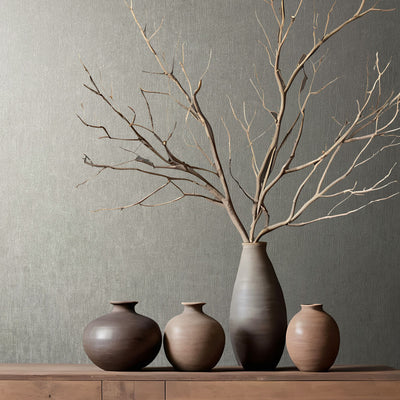 Nordic Linen Texture - Mist Grey Wallpaper