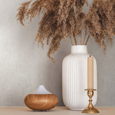 Nordic Linen Texture - Winter Ash Wallpaper