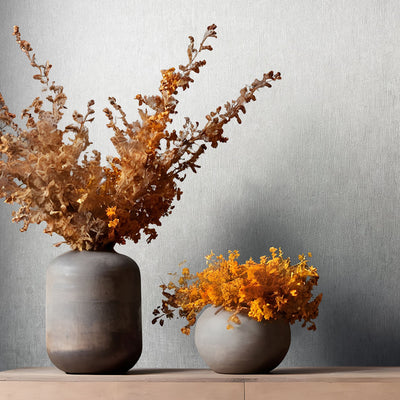 Nordic Linen Texture - Winter Ash Wallpaper