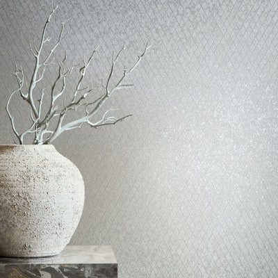 Latticework - Grey Mist Wallpaper