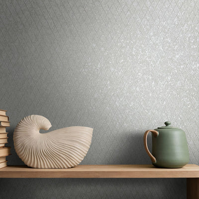 Latticework - Grey Mist Wallpaper