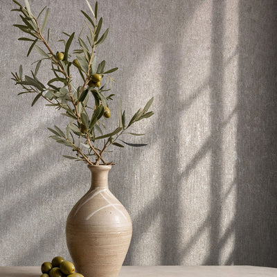 Nordic Linen Texture - Buff Wallpaper