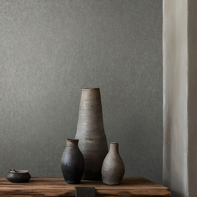 Nordic Linen Texture - Fjord Shadow Wallpaper