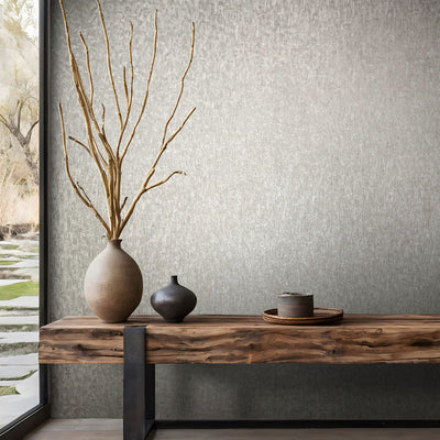 Nordic Linen Texture - Fjord Shadow Wallpaper