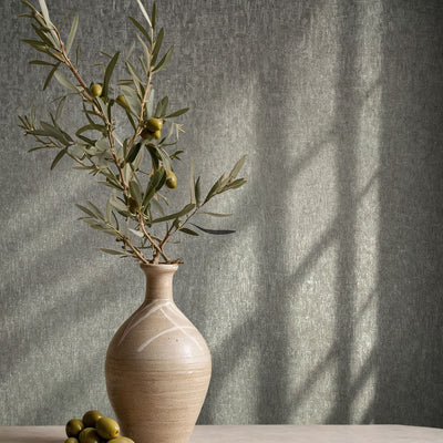 Nordic Linen Texture - Fjord Shadow Wallpaper