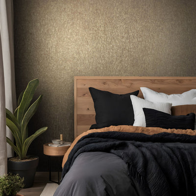 Nordic Linen Texture - Rustic Gold Wallpaper