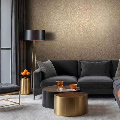 Nordic Linen Texture - Rustic Gold Wallpaper