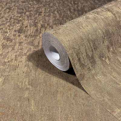Nordic Linen Texture - Rustic Gold Wallpaper