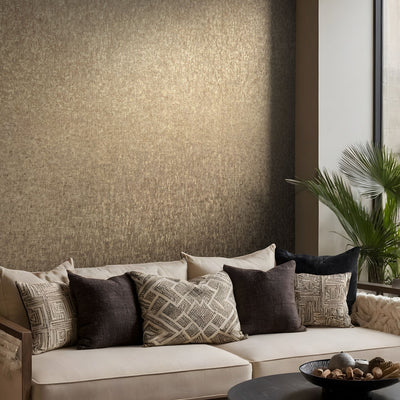Nordic Linen Texture - Rustic Gold Wallpaper