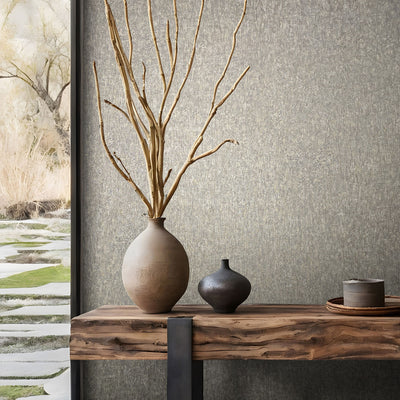 Nordic Linen Texture - Soft Taupe Wallpaper