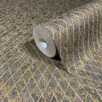 Latticework - Smoky Bronze Wallpaper