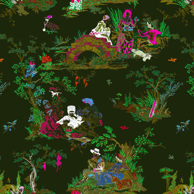 Flowerboy Toile Wallpaper - Jungle Boom