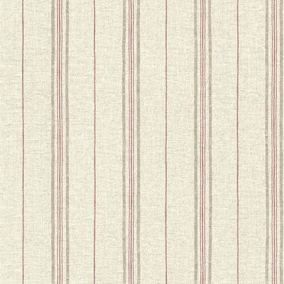 Calais Red Grain Stripe Wallpaper