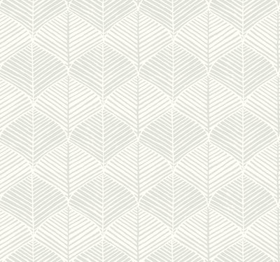 Palm Thatch Wallpaper - White/Gray