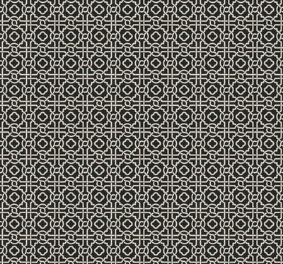 Pergola Lattice Wallpaper - Black/Taupe
