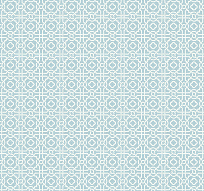 Pergola Lattice Wallpaper - Blue
