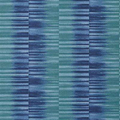 Mekong Stripe Wallpaper - Turquoise and Navy