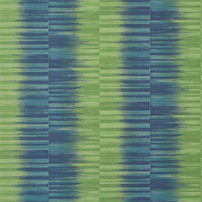 Mekong Stripe Wallpaper - Green and Blue