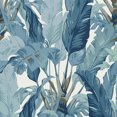 Travelers Palm Wallpaper - Spa Blue