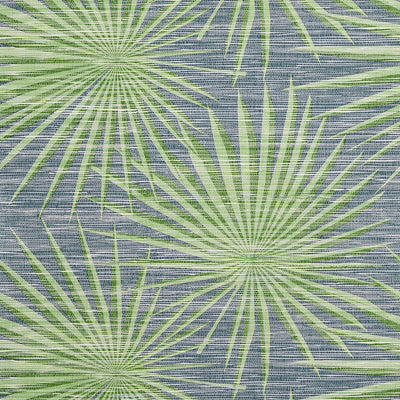 Palm Frond Wallpaper - Navy and Green