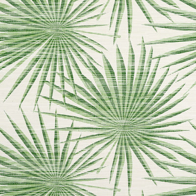 Palm Frond Wallpaper - Green and White