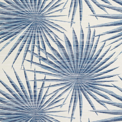 Palm Frond Wallpaper - Navy and White