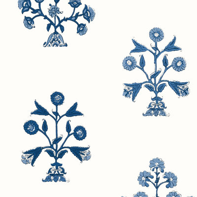 Indian Flower Wallpaper - Blue