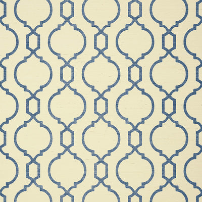 Cortney Wallpaper - Blue on Cream