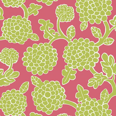 Nikko Wallpaper - Raspberry and Green