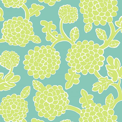 Nikko Wallpaper - Turquoise and Green