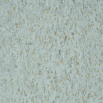 Montado Cork Wallpaper - Aqua on Metallic Gold