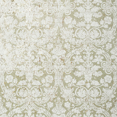 Curtis Damask Wallpaper - White and Silver