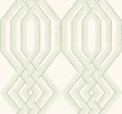 Ettched Lattice Wallpaper - Green