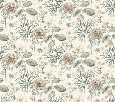 Midsummer Floral Wallpaper - Beige/Green
