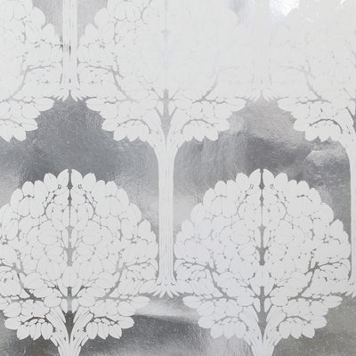 Classical Tree Flocked Wallpaper - Silver