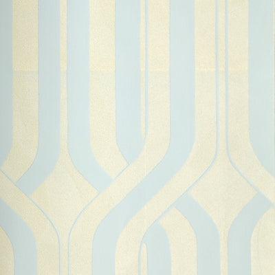 Symmetry Flocked Wallpaper - Powder Blue