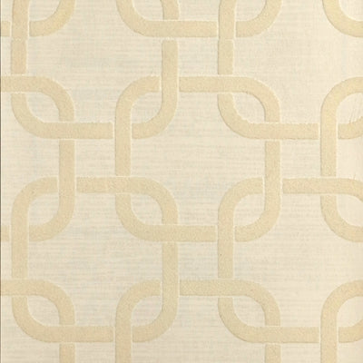 Linked Chains Flocked Wallpaper - Cream