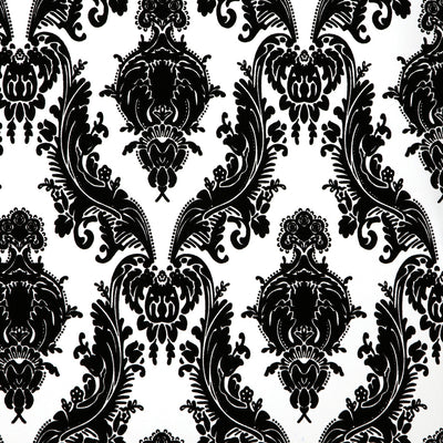 Heirloom Flocked Wallpaper - Black & White