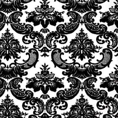 Madison Flocked Wallpaper - Black & White
