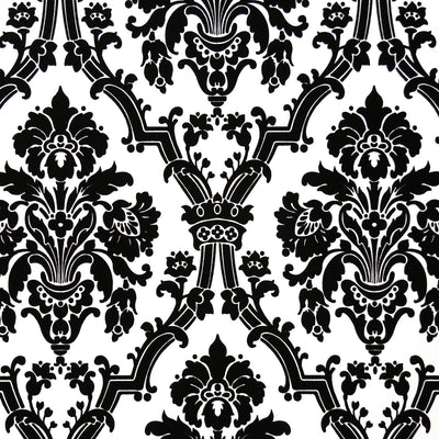 Empire Flocked Wallpaper - Black & White