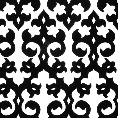 Grille Flocked Wallpaper - Black & White