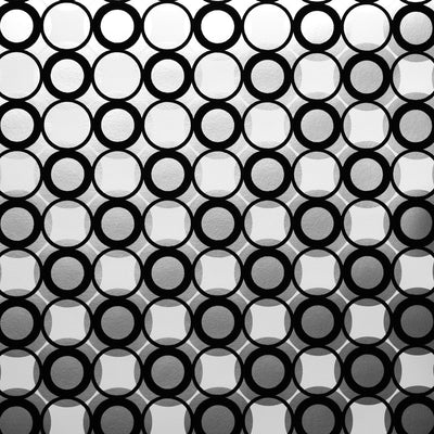 Circles Flocked Wallpaper - Silver