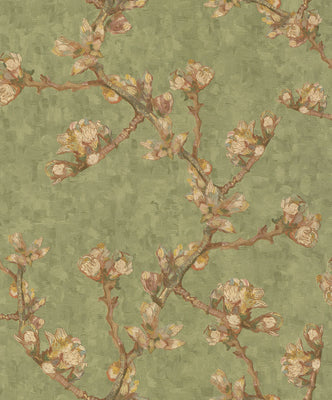 Almond Branch - Green Wallpaper