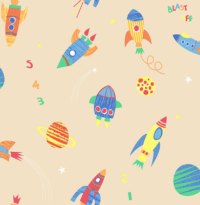 Blast Off Honey Outer Space Wallpaper